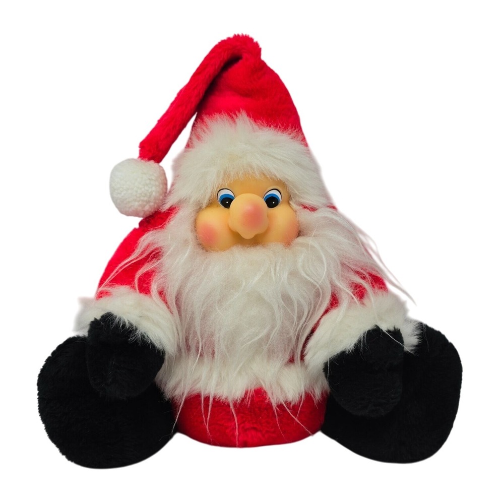 Animal Toy Imports 14" Santa Claus Plush Rubber Face Vintage 1985 Christmas USA